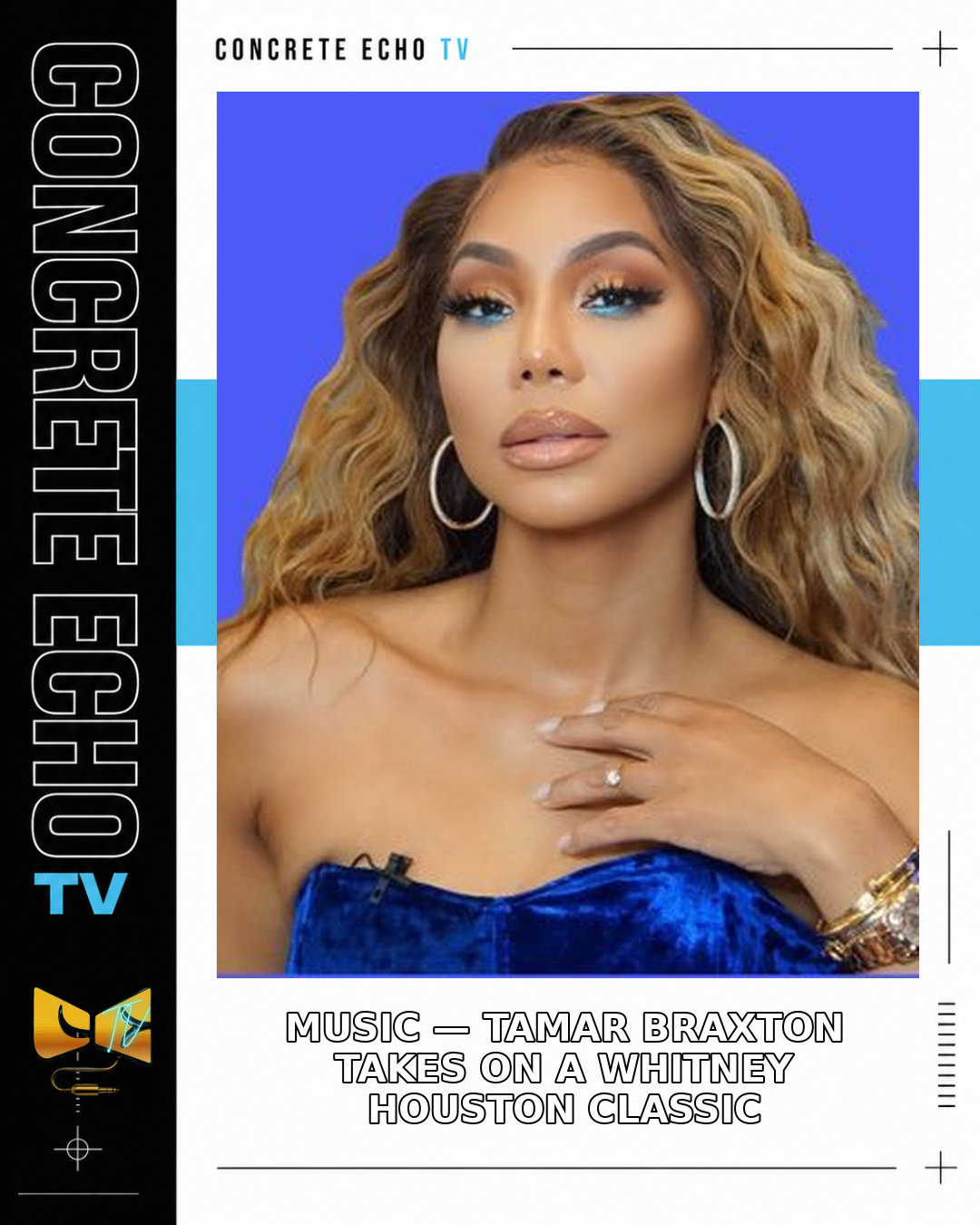 Archive portrait of Tamar Braxton wearing a blue outfit.