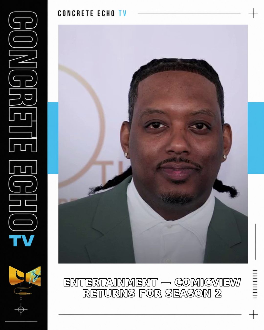 Archive portrait of Chris “CP” Powell wearing a dark green suit and white shirt.