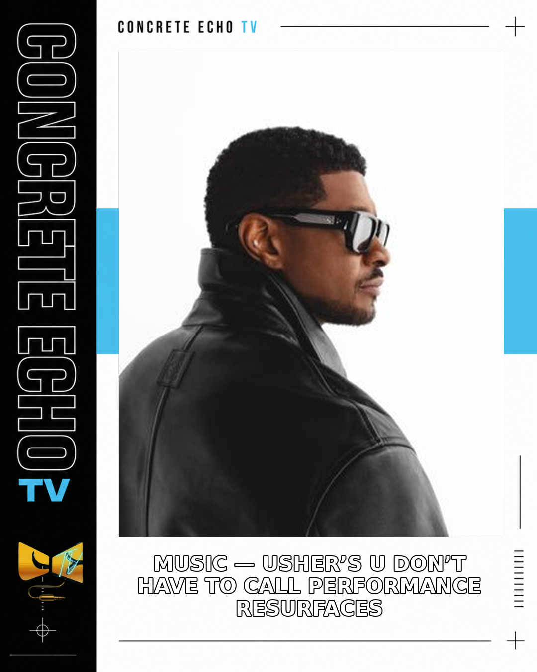 Archive profile photograph of Usher wearing sunglasses and a black jacket.