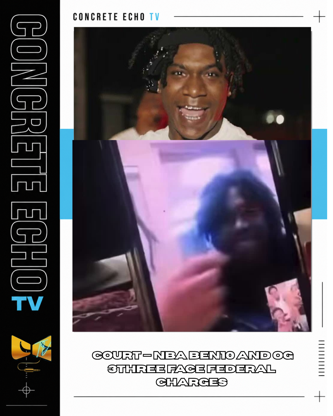 NBA Ben10 pictured in coverage of reported federal robbery and firearm charges