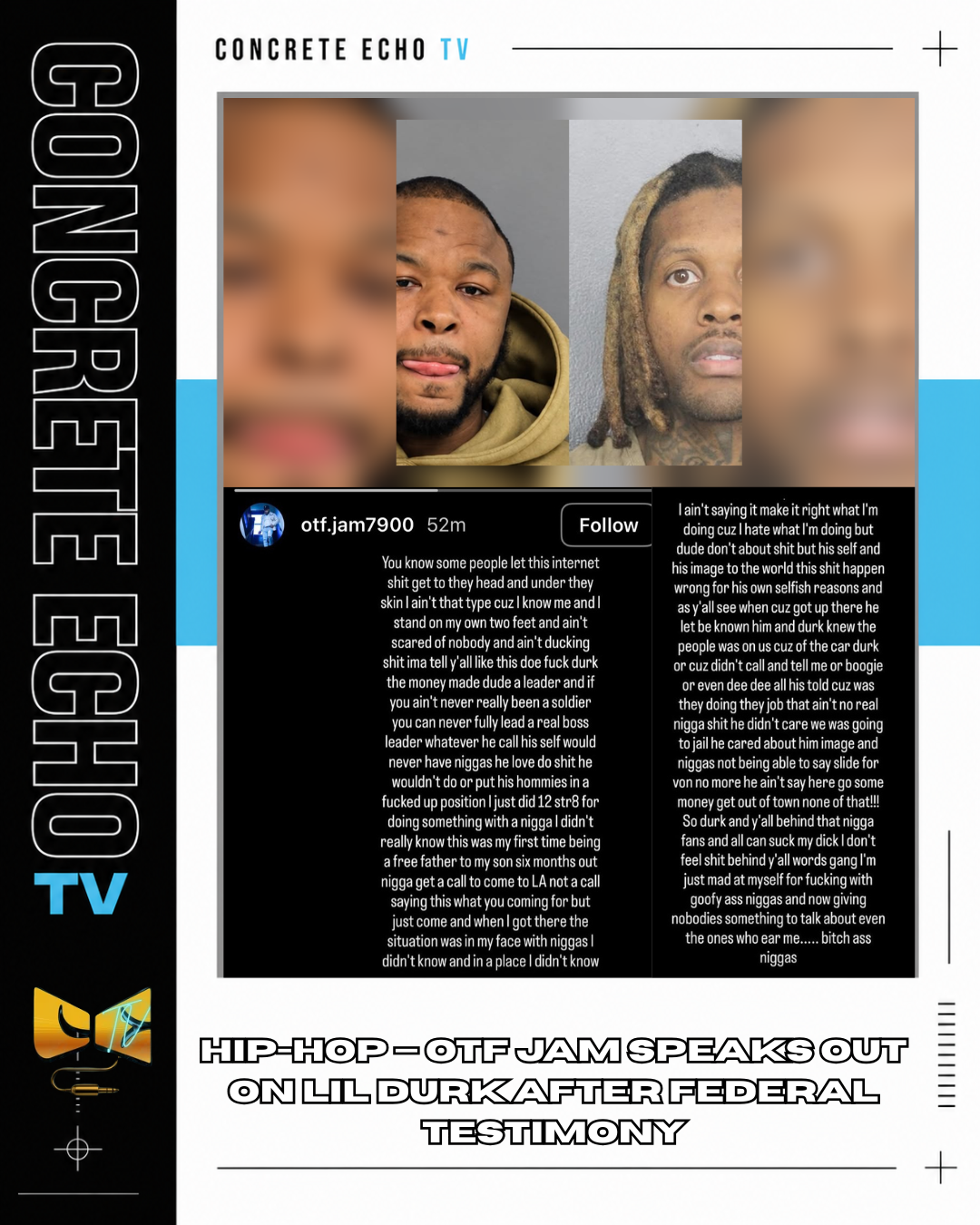 TRIAL — OTF JAM SPEAKS ON DURK AFTER FEDERAL TESTIMONY