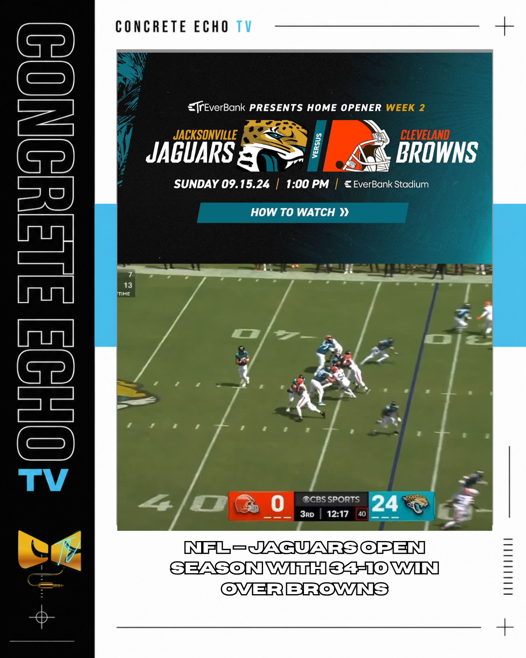 NFL — JAGUARS OPEN SEASON WITH 34-10 WIN OVER BROWNS