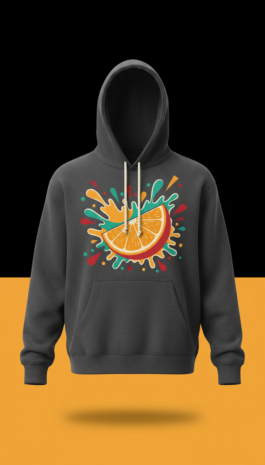 Graphic hoodie with citrus pop print
