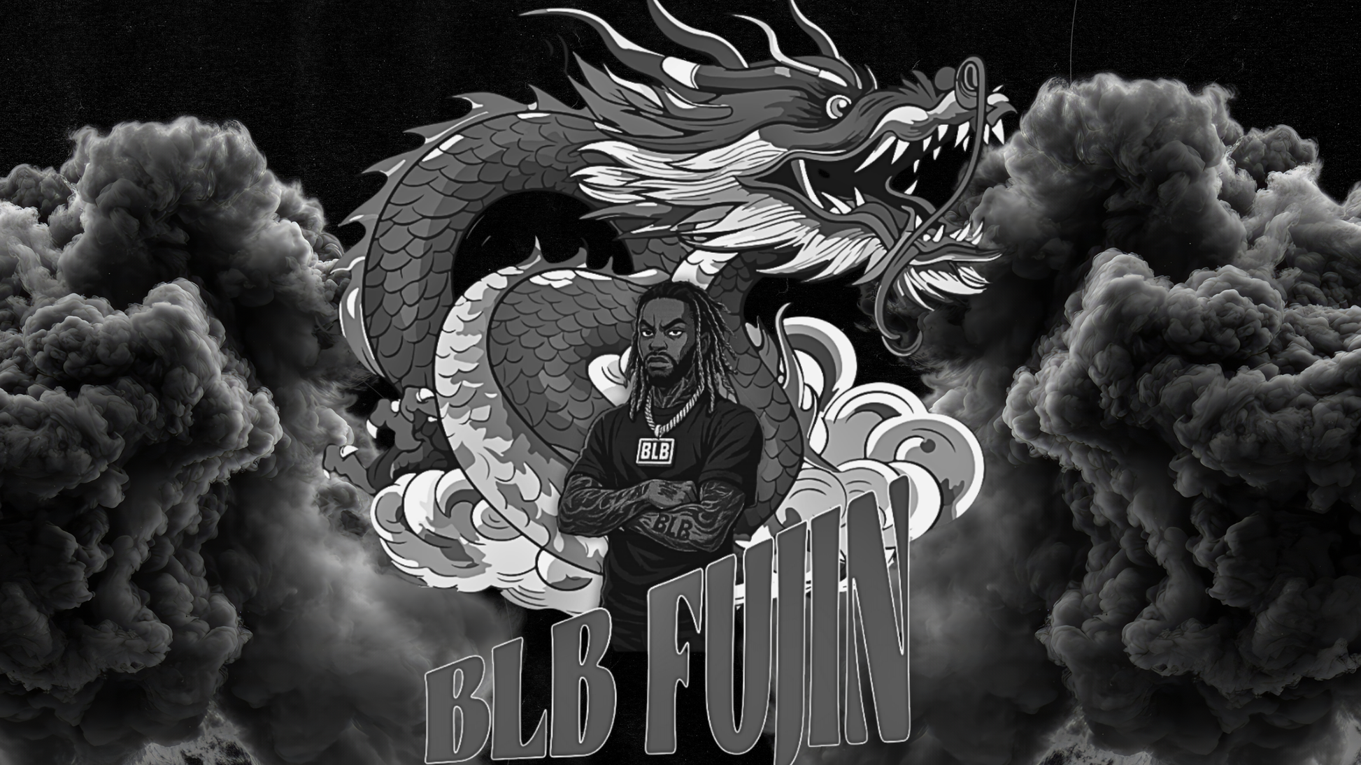 BLBFUJIN dragon beat store hero artwork – trap, R&B, drill instrumentals
